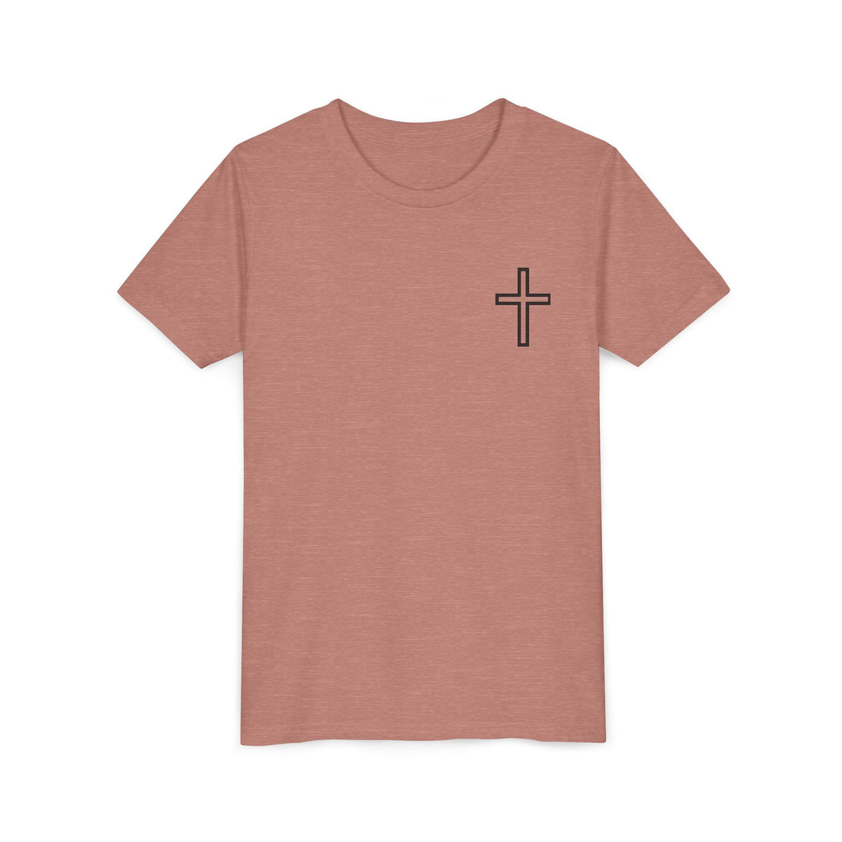 Youth Cross Chest Tee — Minimal Christian Kids Shirt