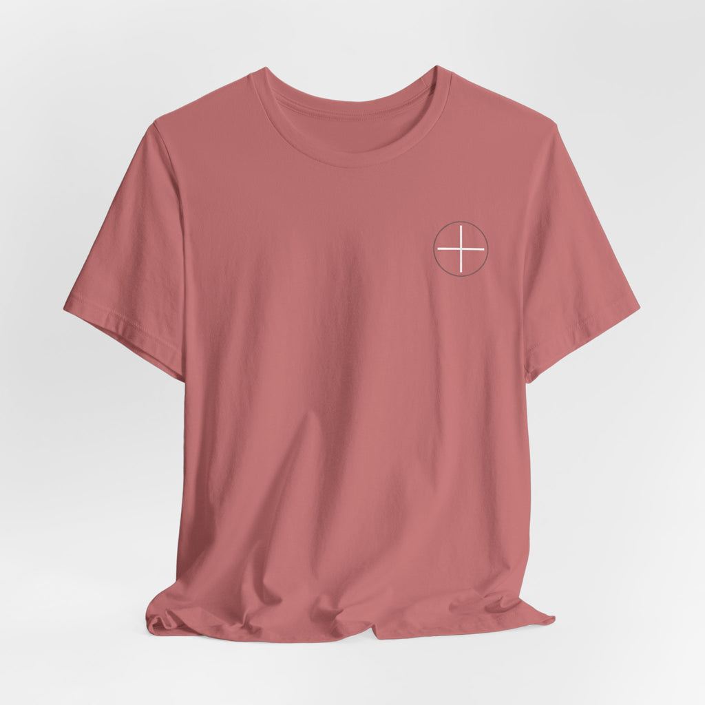 T-Shirt — Minimal White Tee with Subtle Back Text (Clean Casual Essential)