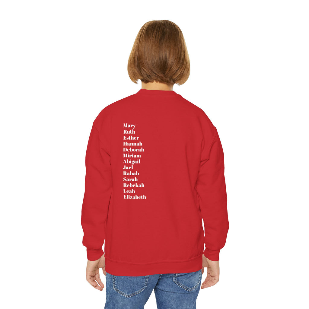 youth crewneck sweatshirt women of scripture