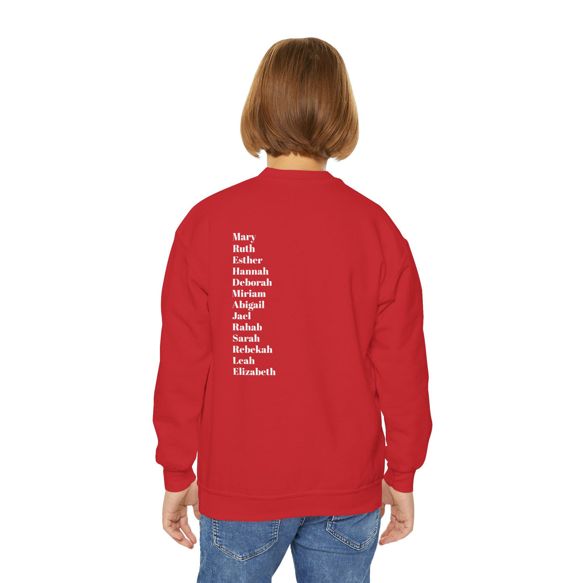 youth crewneck sweatshirt women of scripture
