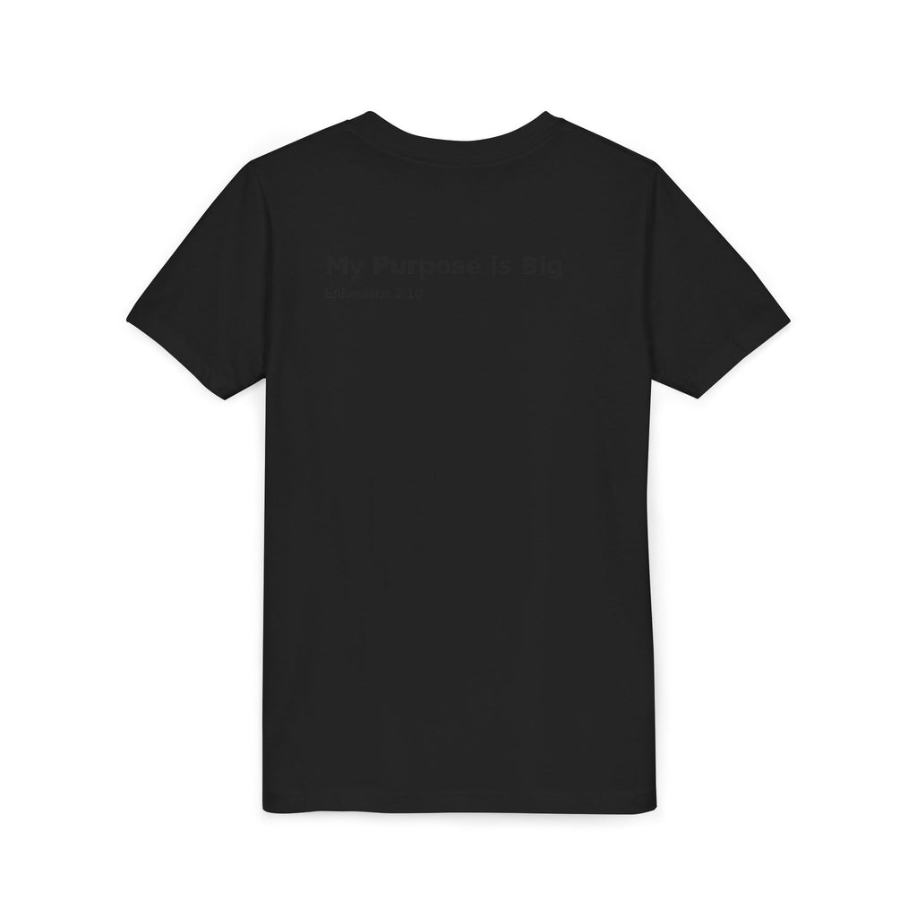 Youth Cross Chest Tee — Minimal Christian Kids Shirt