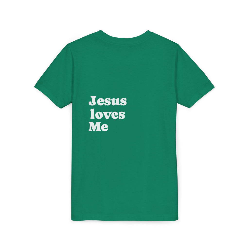 Youth Tee - "Jesus Loves Me" Faith Kids Short Sleeve Shirt