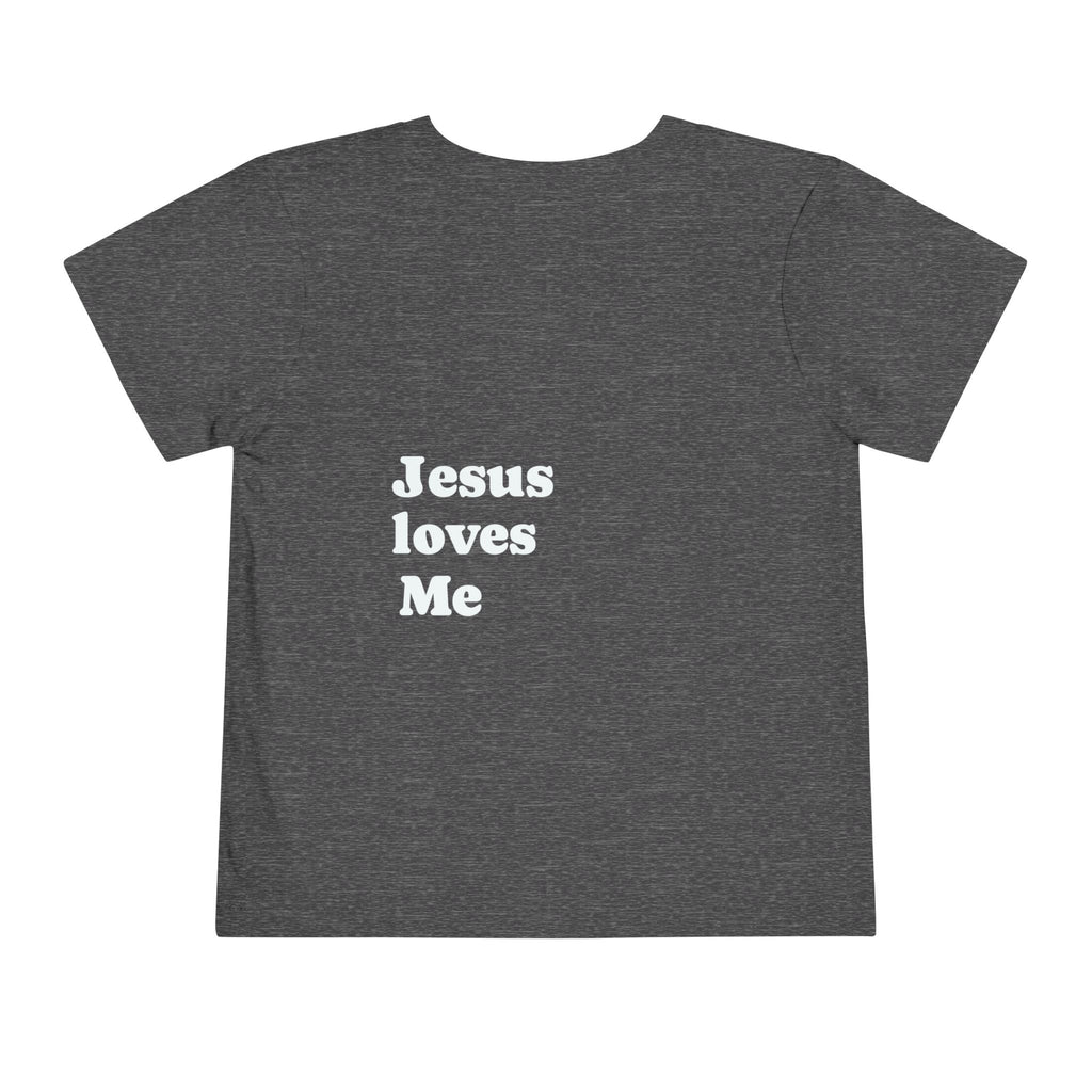 Toddler Tee — Minimal 'Jesus Loves Me' Christian Kids Shirt