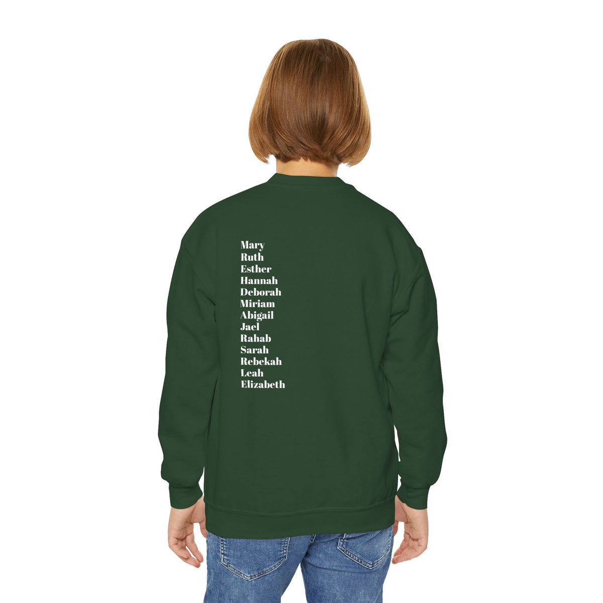 youth crewneck sweatshirt women of scripture