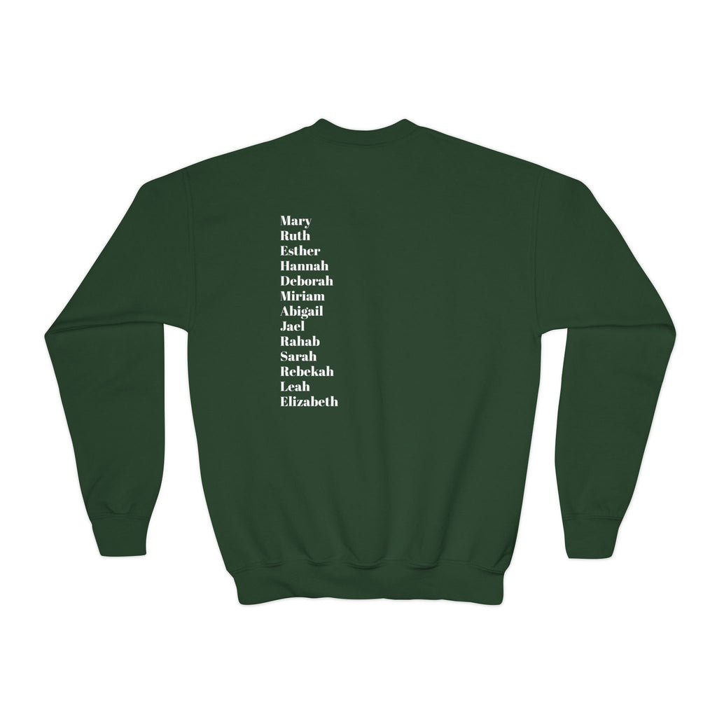 youth crewneck sweatshirt women of scripture