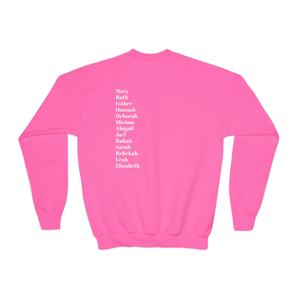 youth crewneck sweatshirt women of scripture