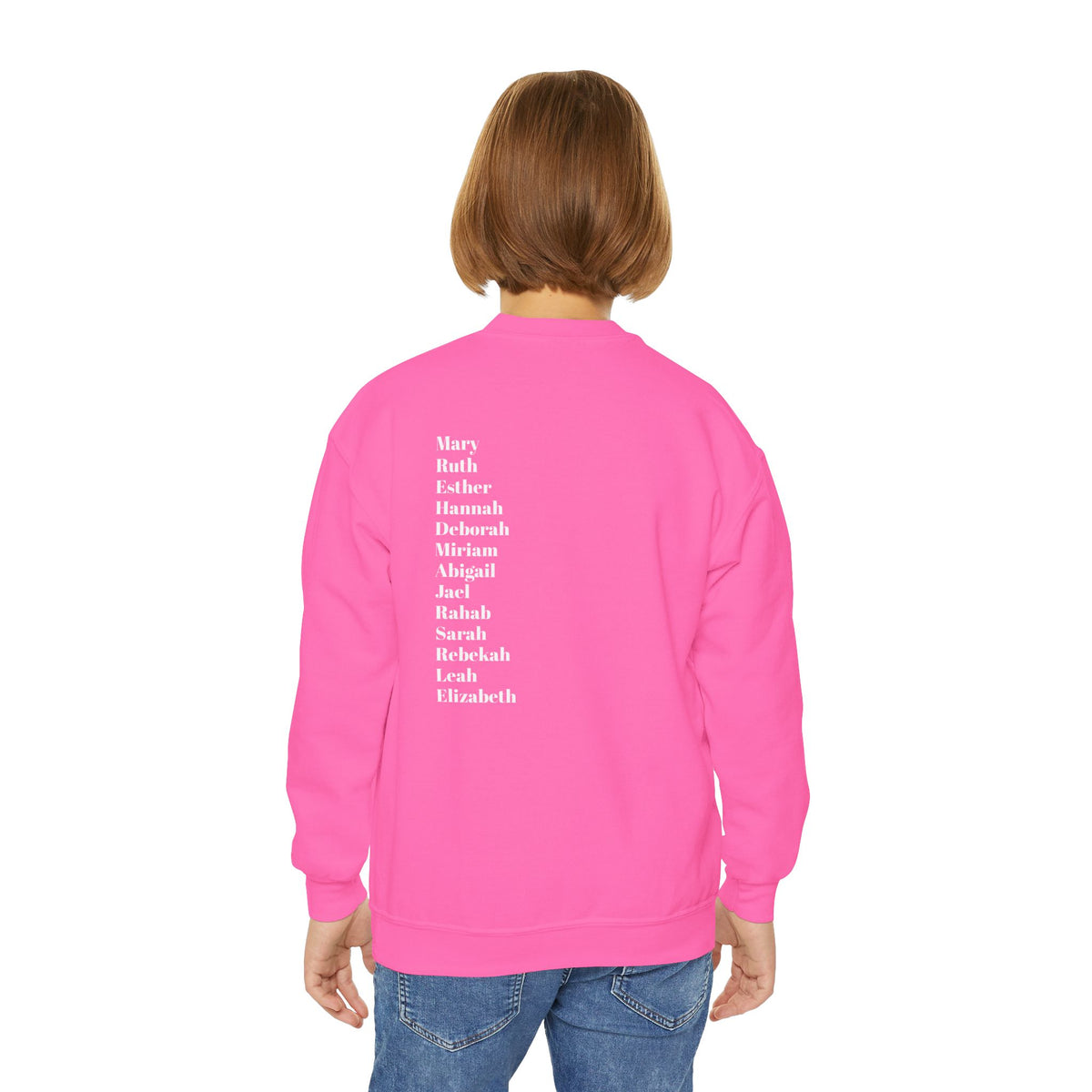 youth crewneck sweatshirt women of scripture