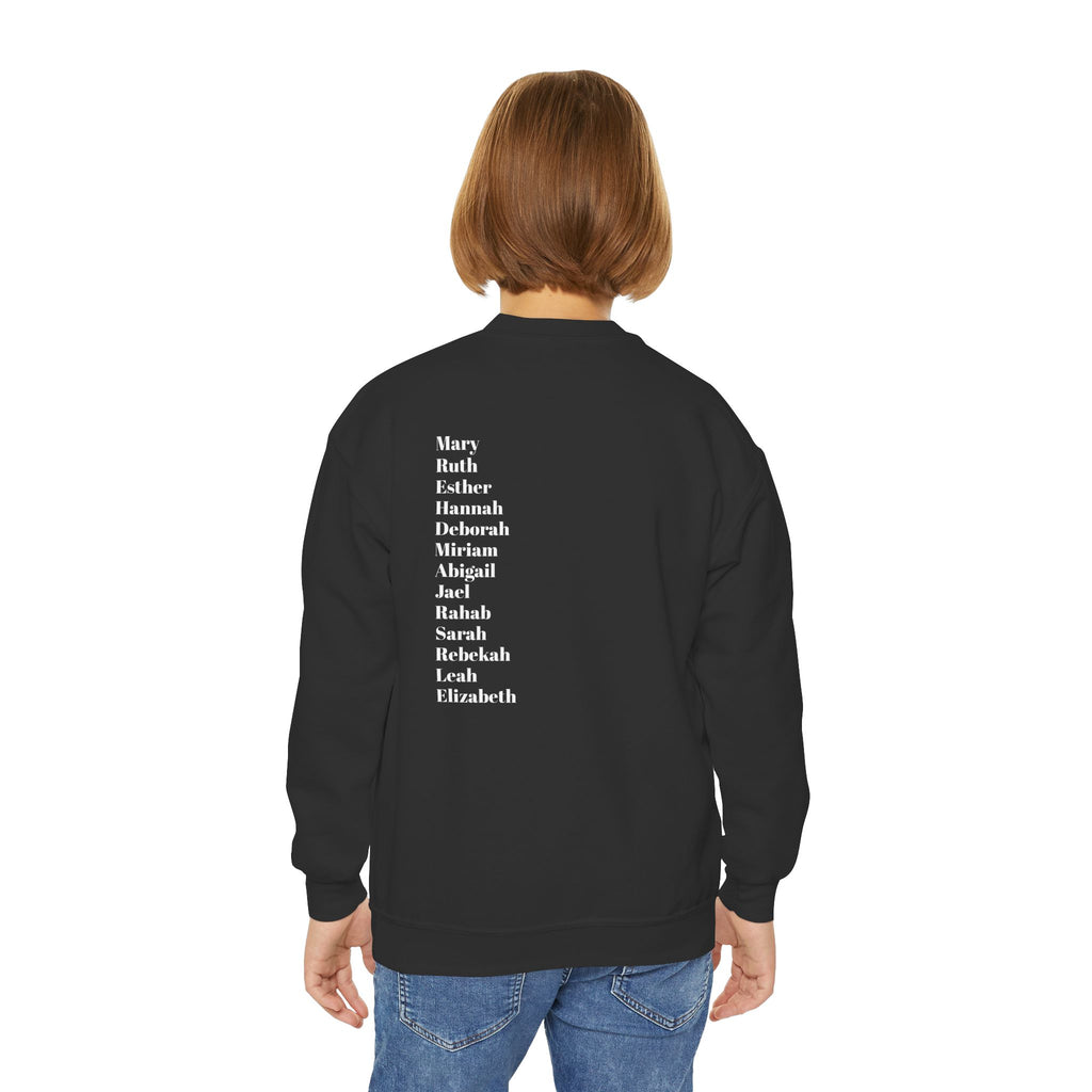 youth crewneck sweatshirt women of scripture